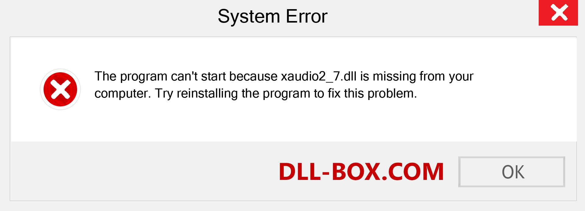  xaudio2_7.dll file is missing?. Download for Windows 7, 8, 10 - Fix  xaudio2_7 dll Missing Error on Windows, photos, images